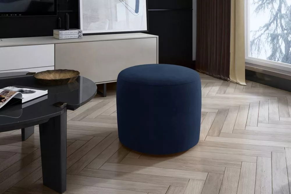 Pufs Linsy Standard Auduma numurs: Monolith 77, · Zils · 40 × 43 × 40 cm