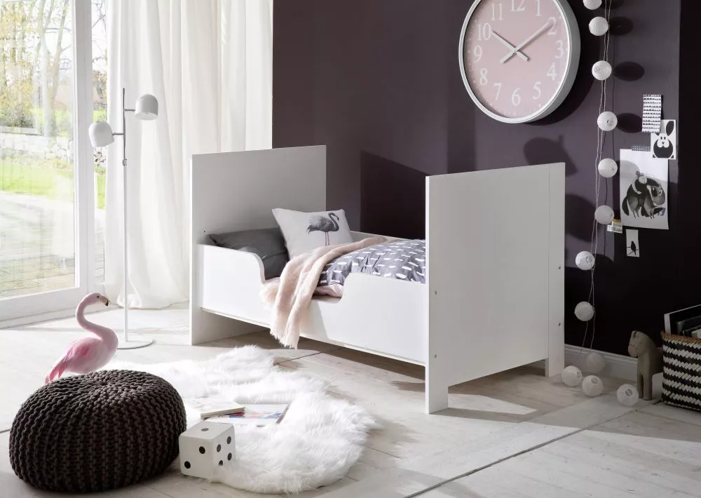 Bērnu gultiņa Olivia 04 70x140 Transformer ar stelāžu Guļamvietas platums: 70 cm, Guļamvietas garums: 140 cm, · Balts · 