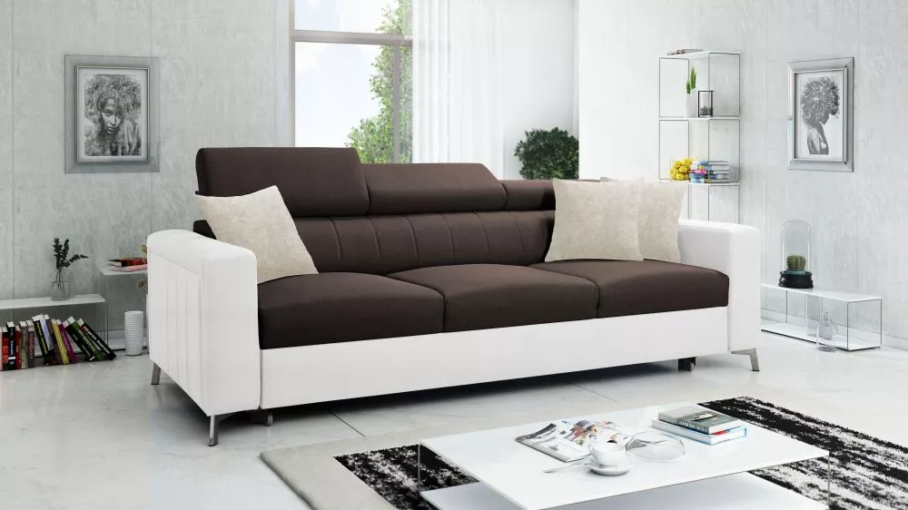 Dīvāns Baltico Premium Sofa Standard · Tumši brūns + balts · 99 × 236 × 83 cm