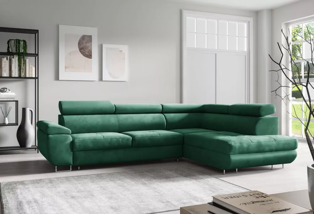 Dīvāns Mona Corner standard · Zaļš · 201 × 279 × 83 cm