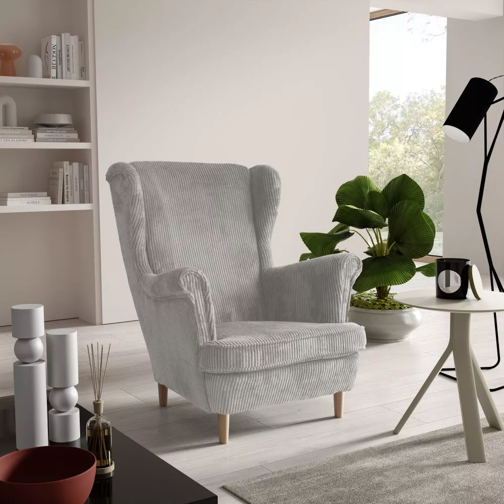 Mīksts krēsls Maya Uszak typ 194 Poso Standard Sēdvietas dziļums: 55 cm, · Bēši pelēks · 85 × 90 × 103 cm