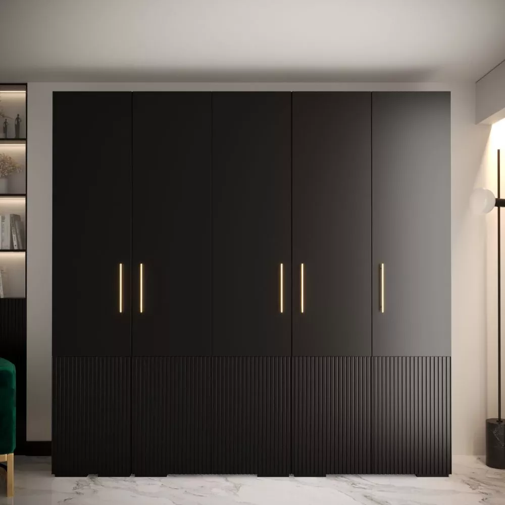 Skapis Manhattan Ryfel 3 · Melna · 250 × 47 × 236.7 cm