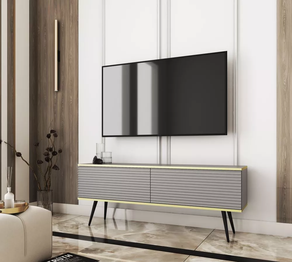 TV tumba Oro MDF Black · Pelēks · 135 × 32 × 53 cm