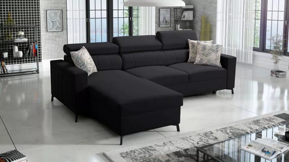 Dīvāns Baltico 1 Mini Premium Standard · Melns · 171 × 250 × 83 cm