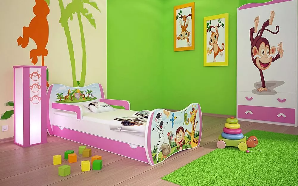 Bērnu gulta Dream L02 140x70 DM05 ar stelāžu Guļamvietas platums: 70 cm, Guļamvietas garums: 140 cm, · 94 × 144 × 71 cm
