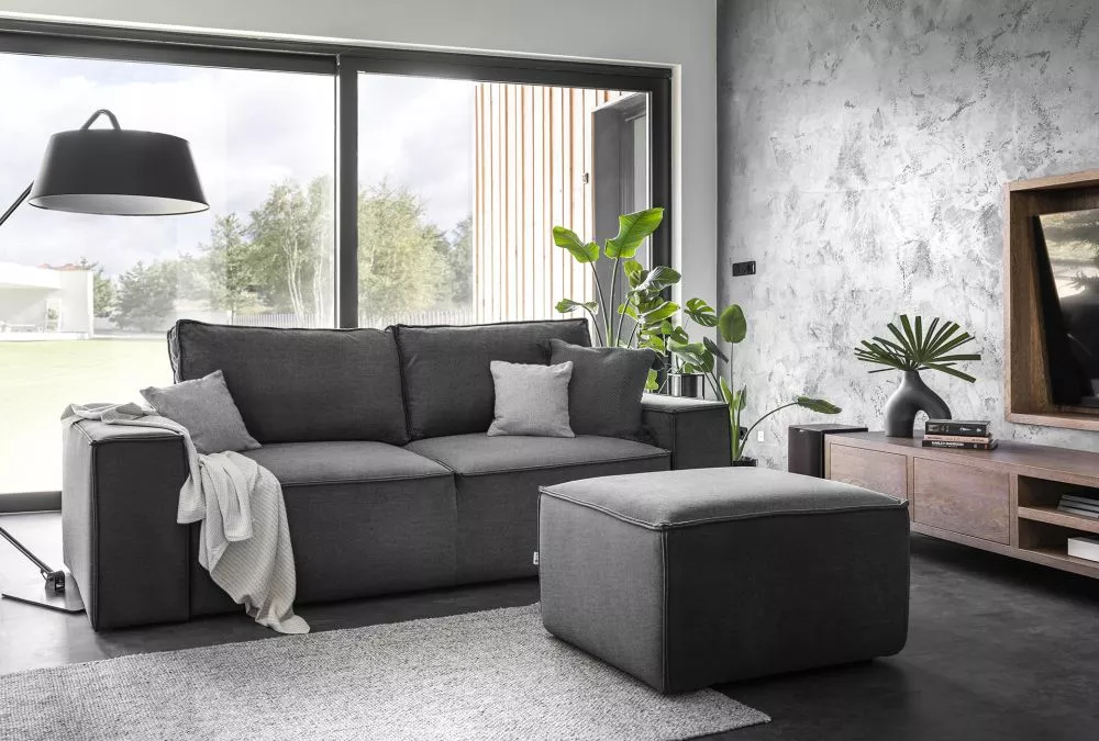 Dīvāns Silla 3S Premium Standard · Grafīts · 104 × 260 × 96 cm
