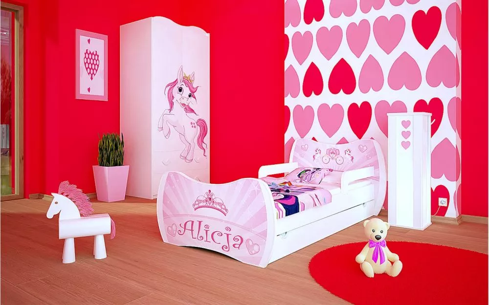 Bērnu gulta Dream L02 140x70 DM24 ar stelāžu Guļamvietas platums: 70 cm, Guļamvietas garums: 140 cm, · 94 × 144 × 71 cm