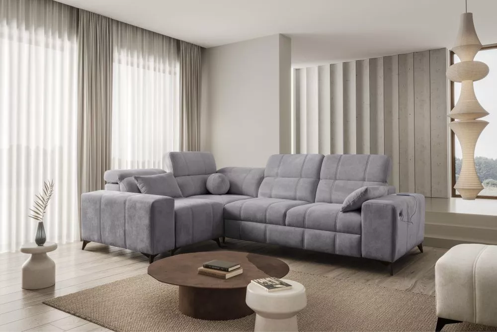 Dīvāns Dafne 2 Spring Standard · Pelēks · 205 × 276 × 77 cm