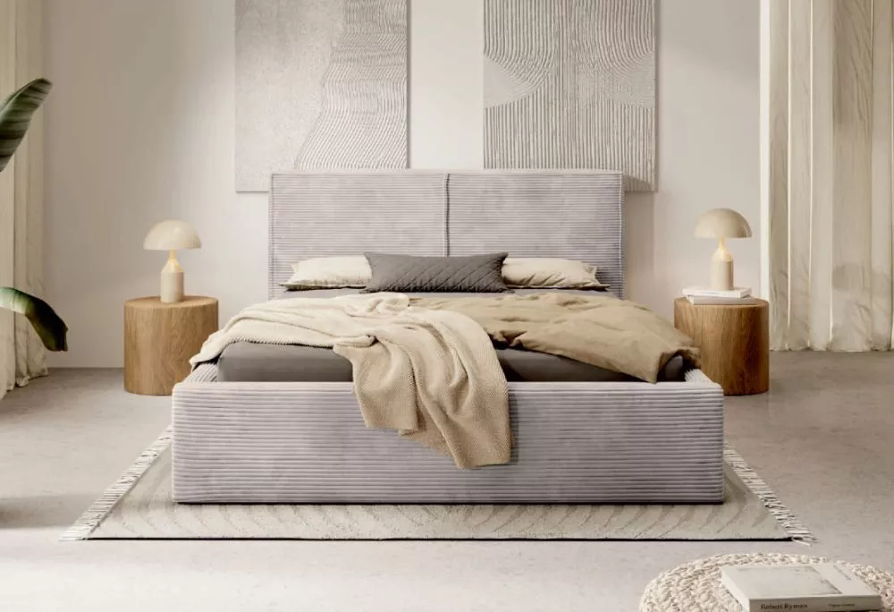 Gulta Inez Standard ar stelāžu Guļamvietas platums: 140 cm, Guļamvietas garums: 200 cm, · Pelēks · 160 × 222 × 92.5 cm