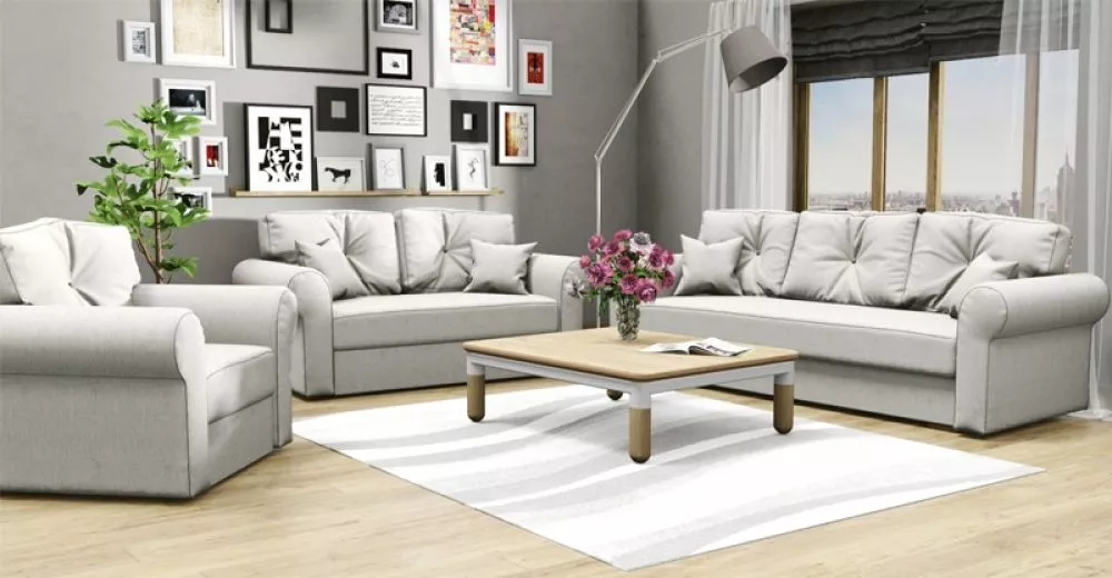 Komplekts Stockholm 3S+2S+1S standard · Gaiši pelēks · 87 × 237 × 90 cm