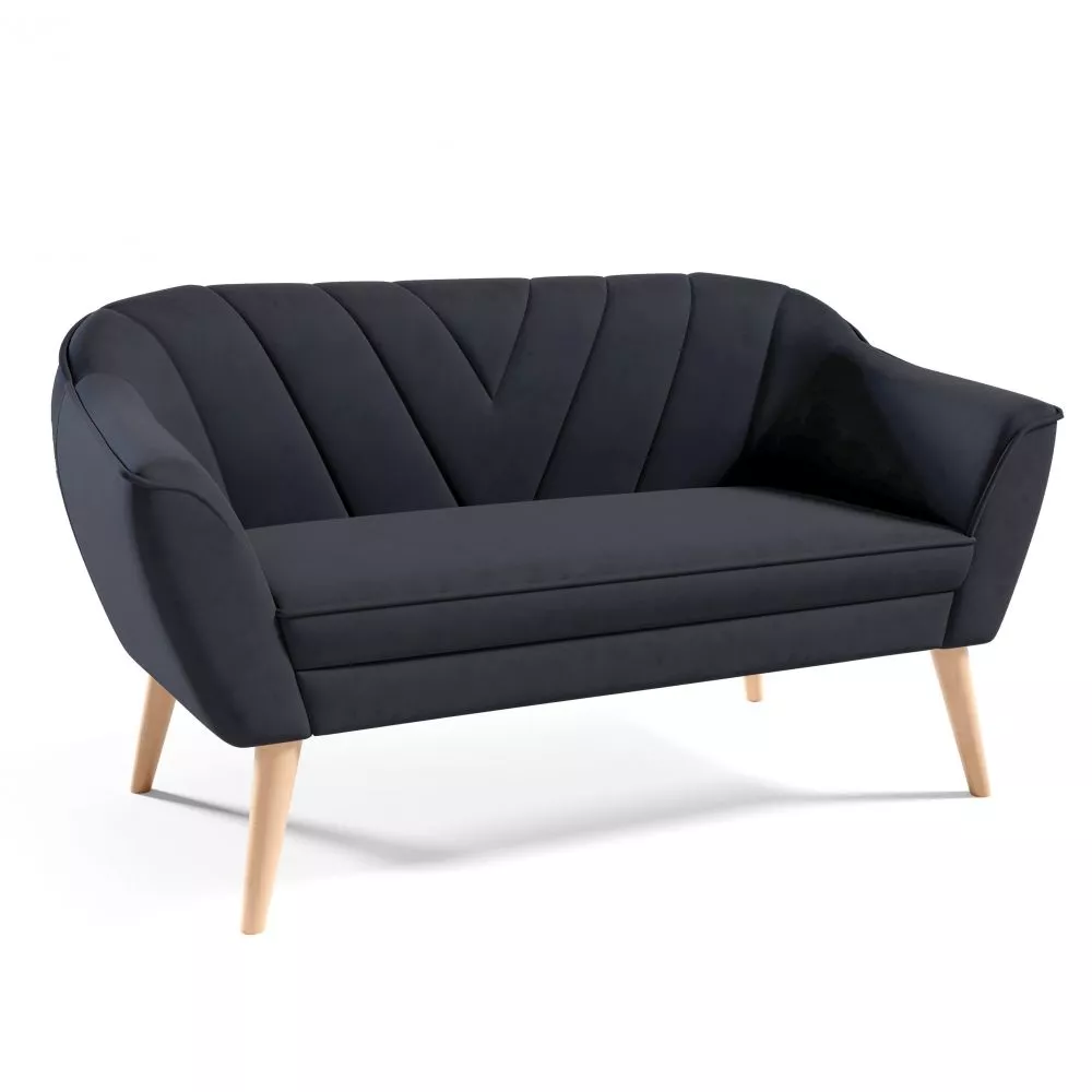 Dīvāns Sofa Flora 205 standard · Melns · 71 × 150 × 75 cm