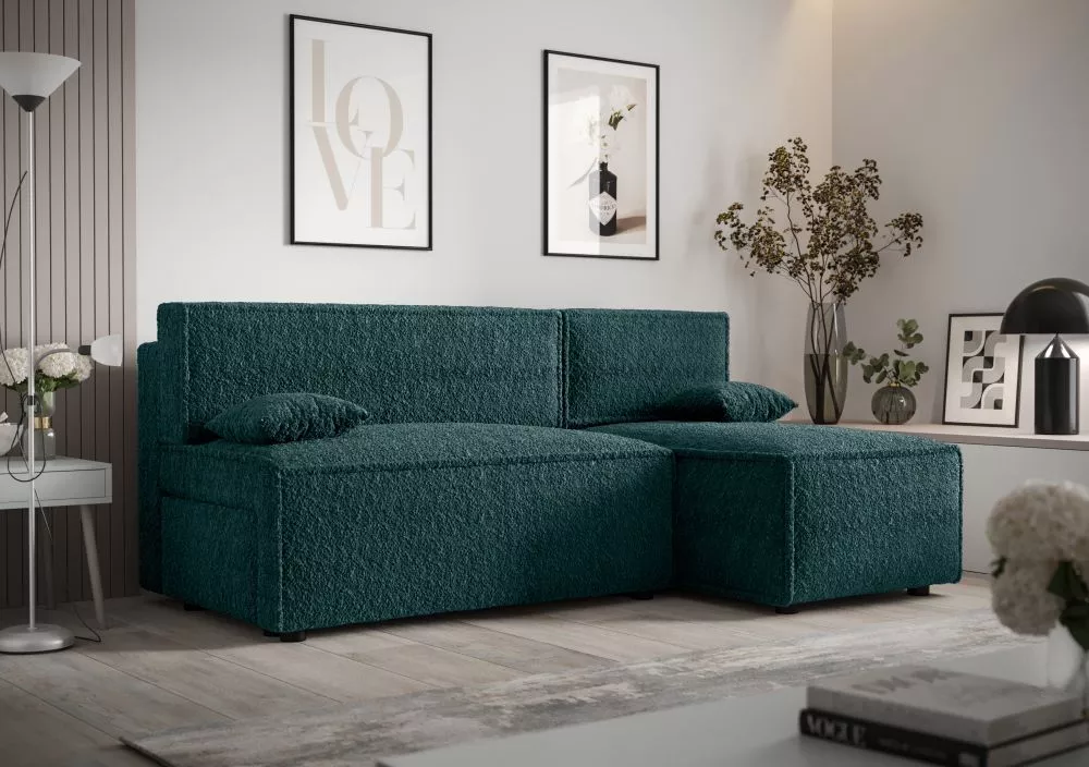 Dīvāns Mira L Anthology Standard · tumšs tirkīzs · 140 × 200 × 90 cm