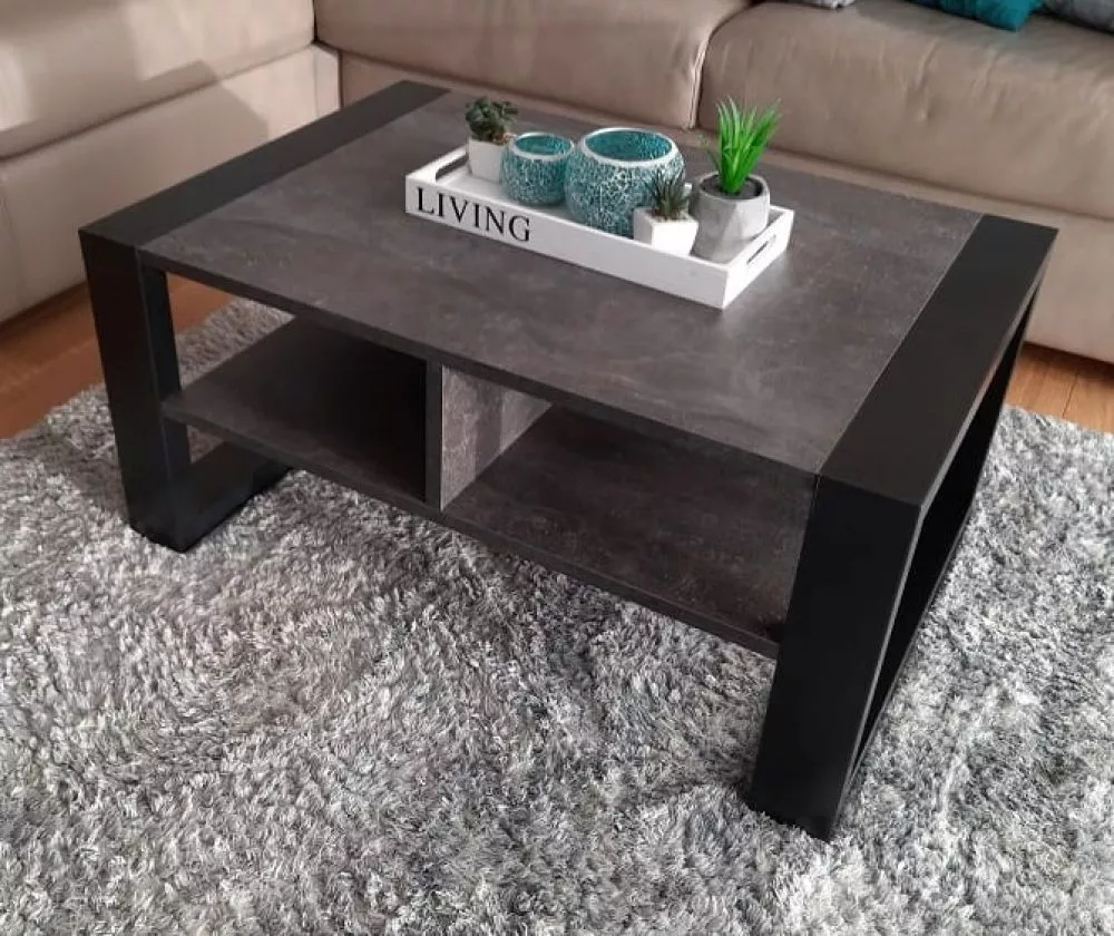 Žurnālgalds K1 · Tumšais betons · 86 × 60 × 40 cm