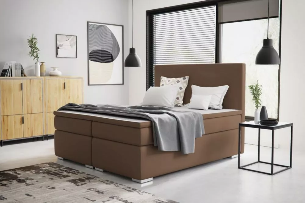 Gulta Neo Boxspring Standard Guļamvietas platums: 160 cm, Guļamvietas garums: 200 cm, · Brūns · 170 × 206 × 120 cm