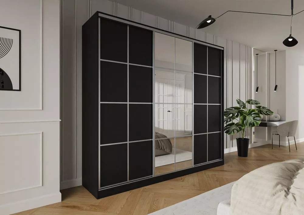 Skapis Trend 12 · Melns · 250 × 60 × 245 cm