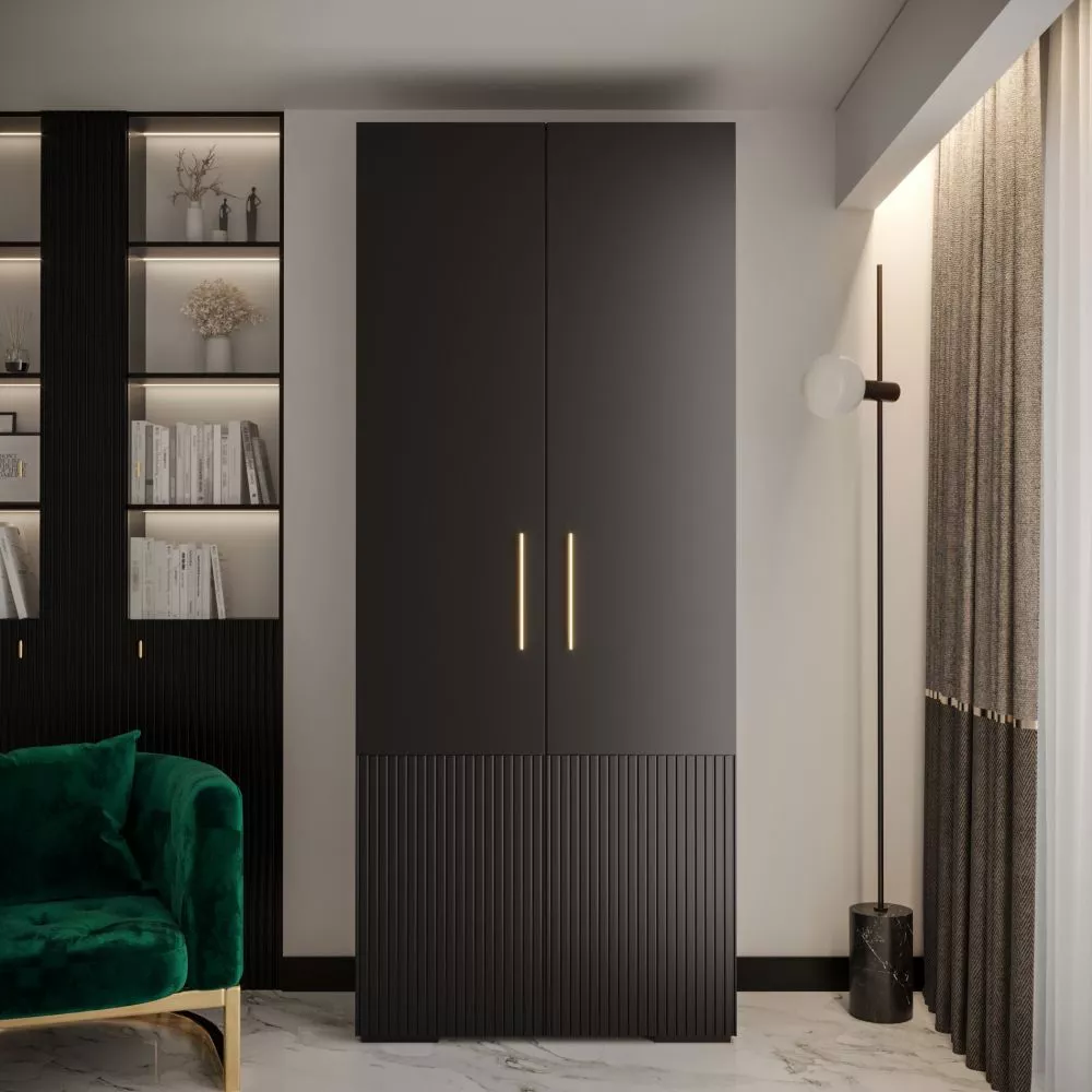 Skapis Manhattan Ryfel 3 · Melna · 100 × 47 × 236.7 cm