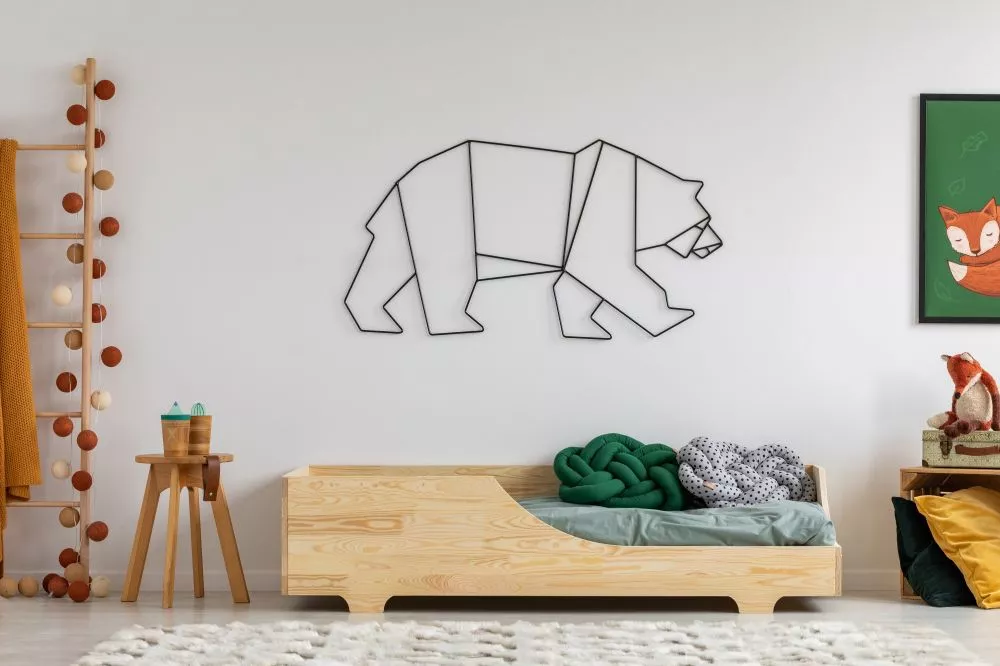 Bērnu gulta Box 4 ar stelāžu Guļamvietas platums: 80 cm, Guļamvietas garums: 180 cm, · Priede · 84 × 184 × 40 cm
