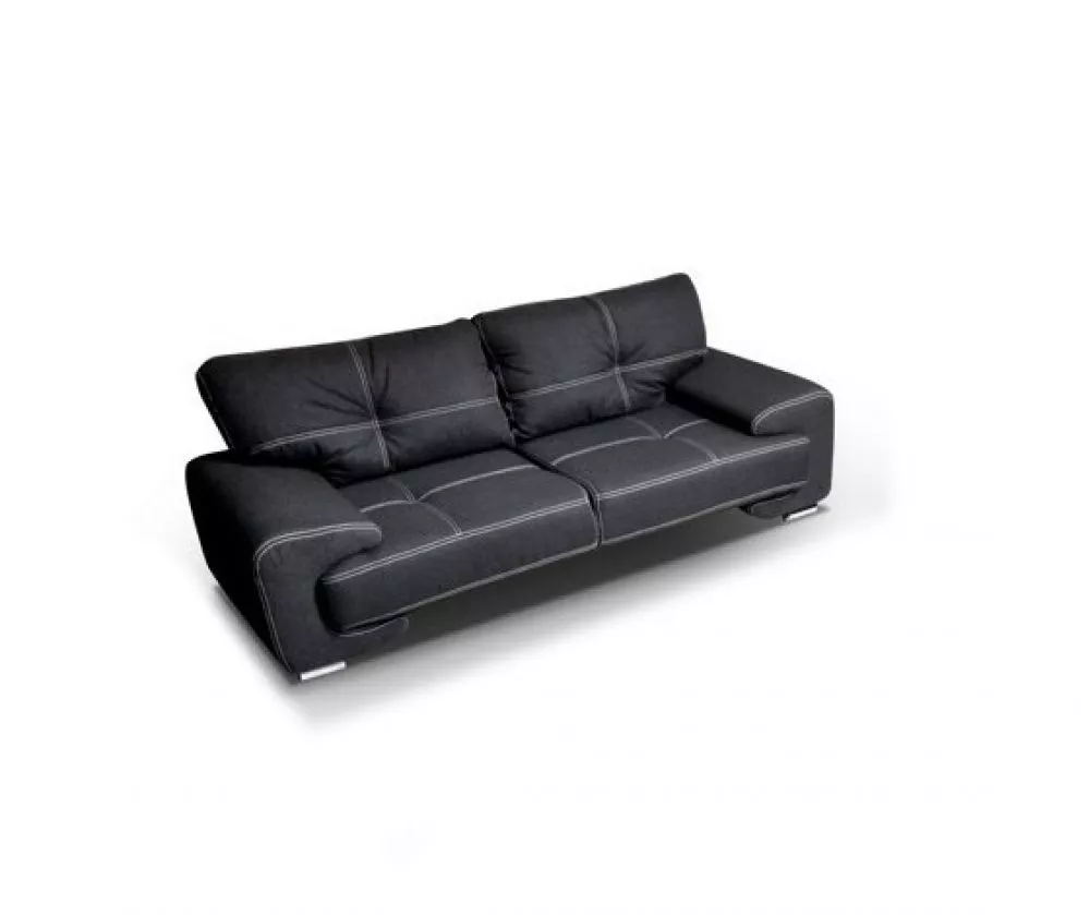 Dīvāns Megan 3S Standard · Melns · 100 × 230 × 90 cm