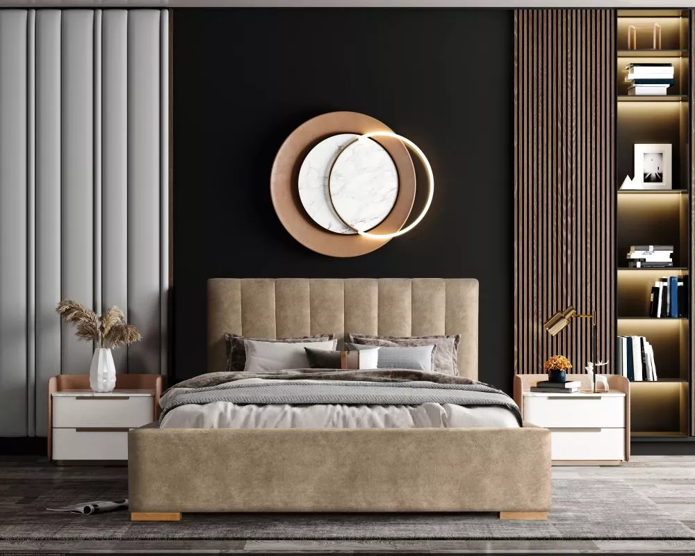 Gulta Vegas 13 Standard ar stelāžu Guļamvietas platums: 180 cm, Guļamvietas garums: 200 cm, stelāžas tips: koka, · Gaiši