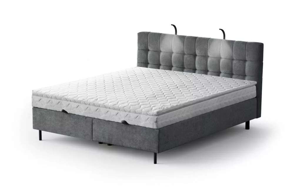 Gulta Muna Standard ar LED Guļamvietas platums: 140 cm, Guļamvietas garums: 200 cm, · Antracīts · 146 × 211 × 137 cm