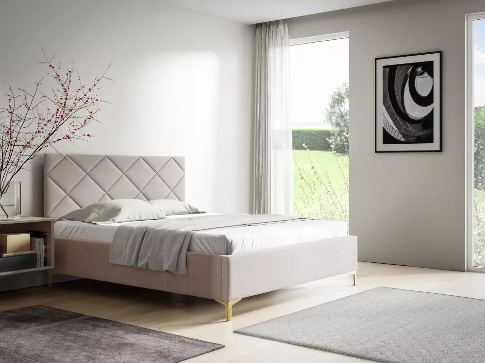 Gulta PK33 Basic ar stelāžu Guļamvietas platums: 180 cm, Guļamvietas garums: 200 cm, stelāžas tips: koka, · Krēma · 188 