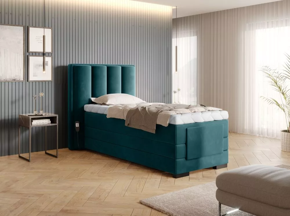 Gulta Veros 90x200 Electric Boxspring Premium Standard Guļamvietas platums: 90 cm, Guļamvietas garums: 200 cm, · Tirkīzs
