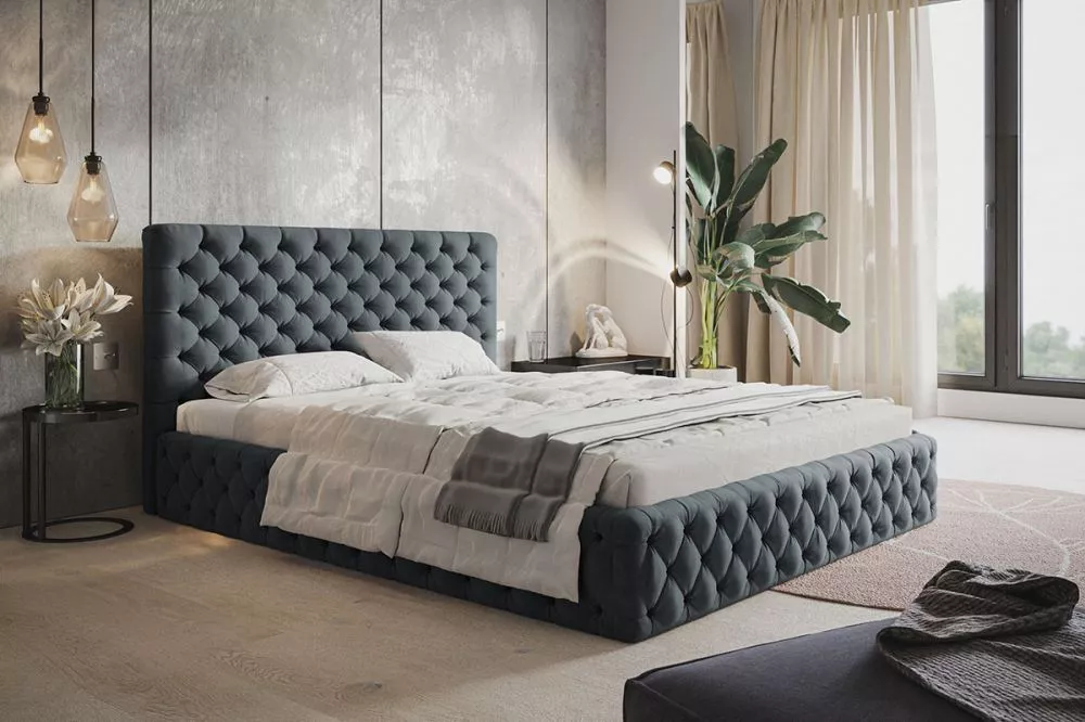 Gulta Slim 8 standard ar stelāžu Guļamvietas platums: 140 cm, Guļamvietas garums: 200 cm, stelāžas tips: koka, · Tumši p