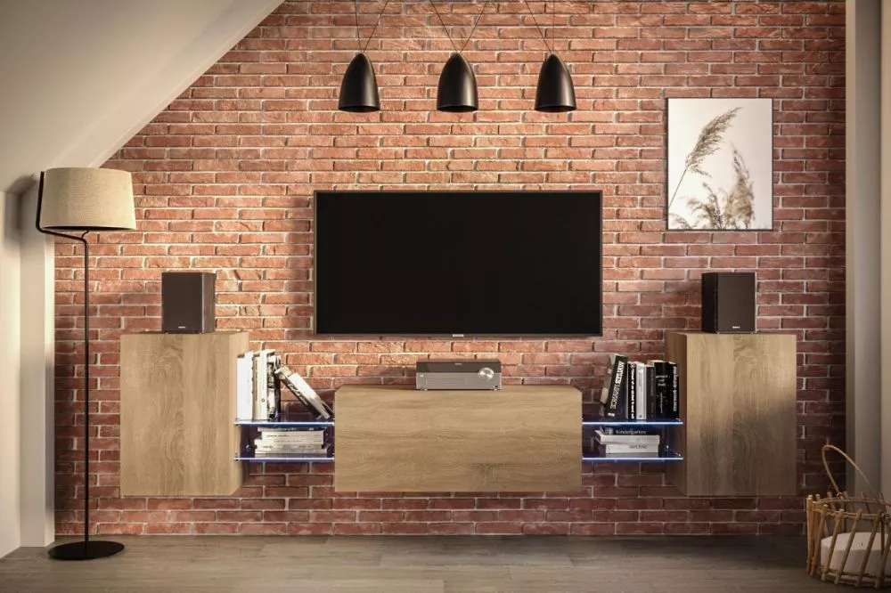 Sekcija Next AN93 ar LED · Ozols sonoma · 234.2 × 35 × 60 cm
