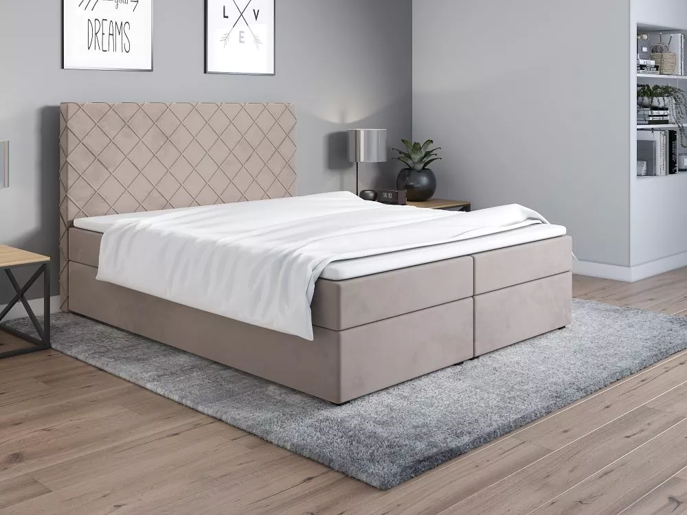 Gulta Classic 2 Boxspring standard Guļamvietas platums: 160 cm, Guļamvietas garums: 200 cm, · Bēšs · 160 × 209 × 115 cm