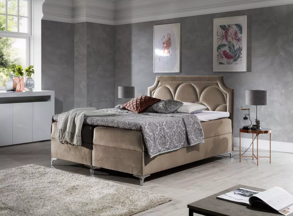 Gulta Caschmire Boxspring Premium Standard Guļamvietas platums: 160 cm, Guļamvietas garums: 200 cm, · Gaiši brūns · 162 