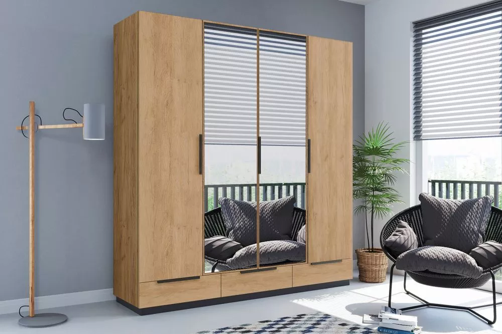 Skapis Modern C3A · Ozols craft zelts · 203 × 61 × 215 cm