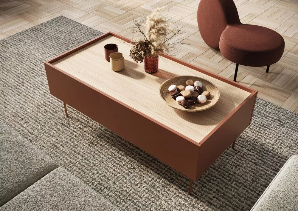 Žurnālgalds Desin L120 1SZ Korpusa krāsa: sarkans, · 120 × 60 × 45 cm