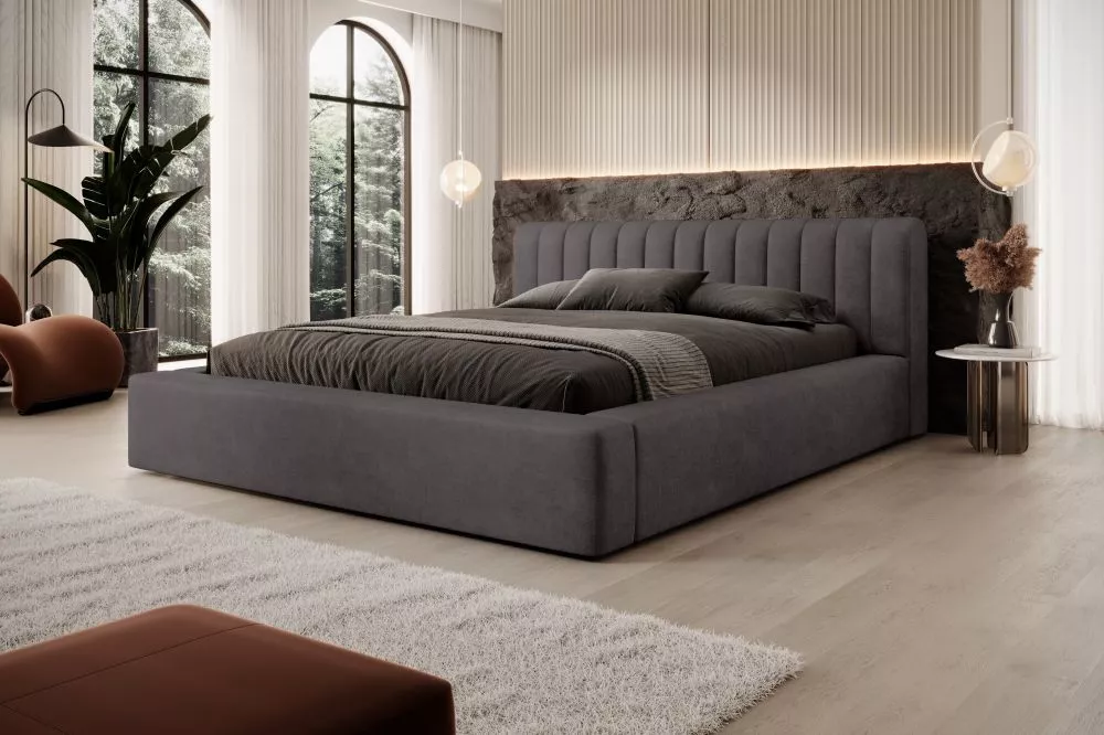 Gulta Amira Standard ar stelāžu Guļamvietas platums: 180 cm, Guļamvietas garums: 200 cm, stelāžas tips: koka, · Antracīt