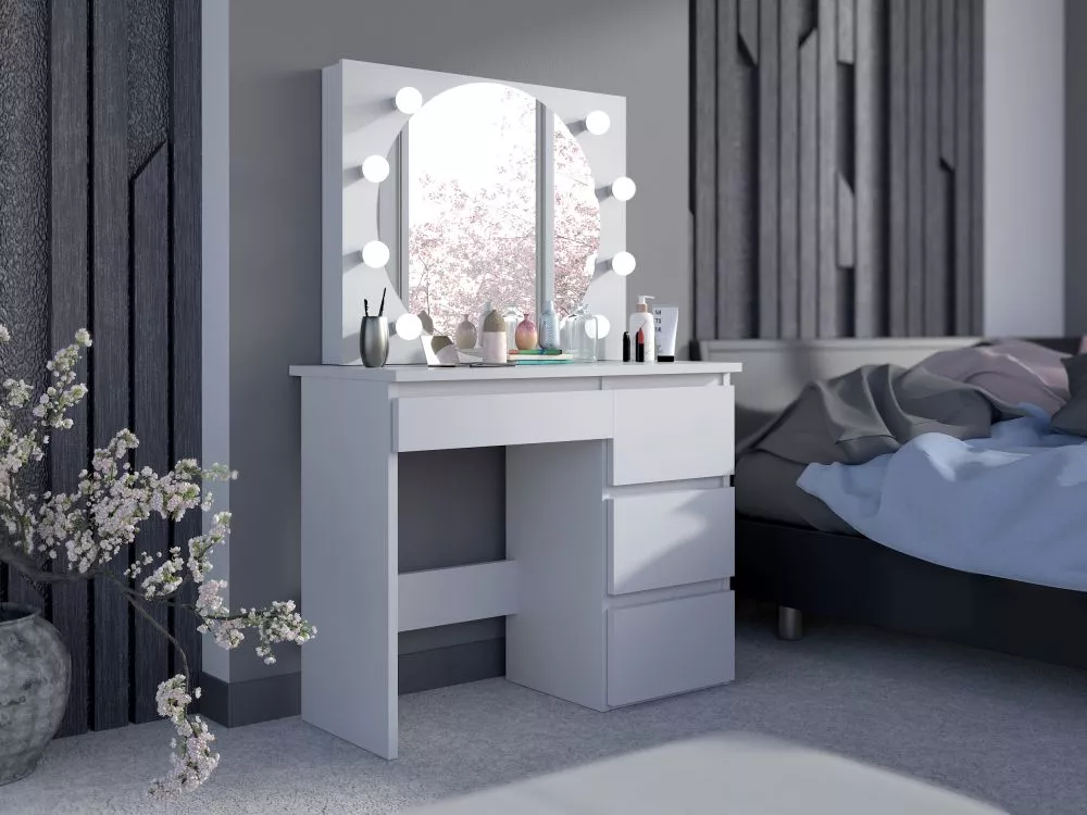 Kosmētikas galds Beta 3 8 LED · Balts · 94 × 140 × 43 cm