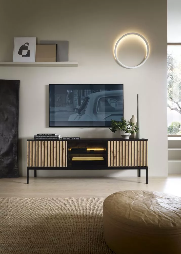 TV tumba Sento RTV154 ar LED · 153.4 × 39 × 56.2 cm