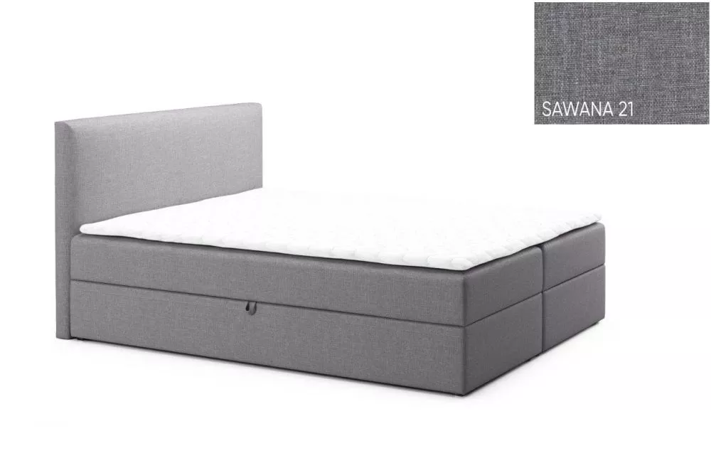 Gulta Noir Boxspring Standard Guļamvietas platums: 140 cm, Guļamvietas garums: 200 cm, · Pelēks · 143 × 206 × 101 cm