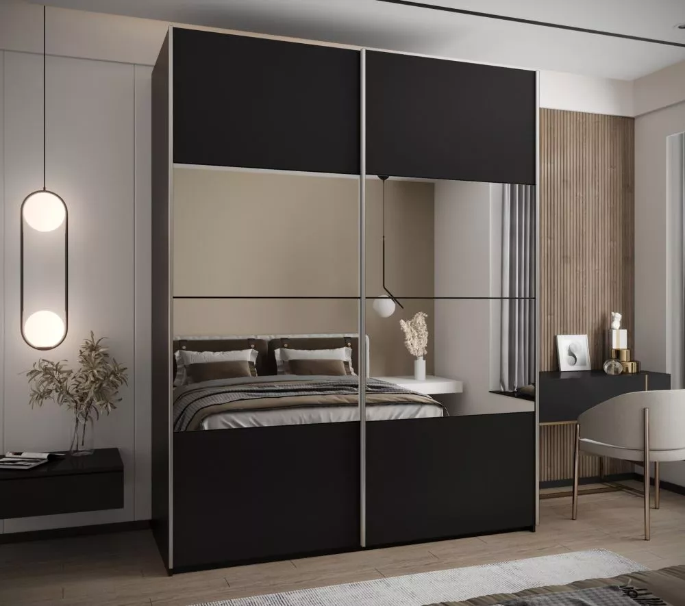 Skapis Lux 4 · Melns · 200 × 61 × 245.5 cm
