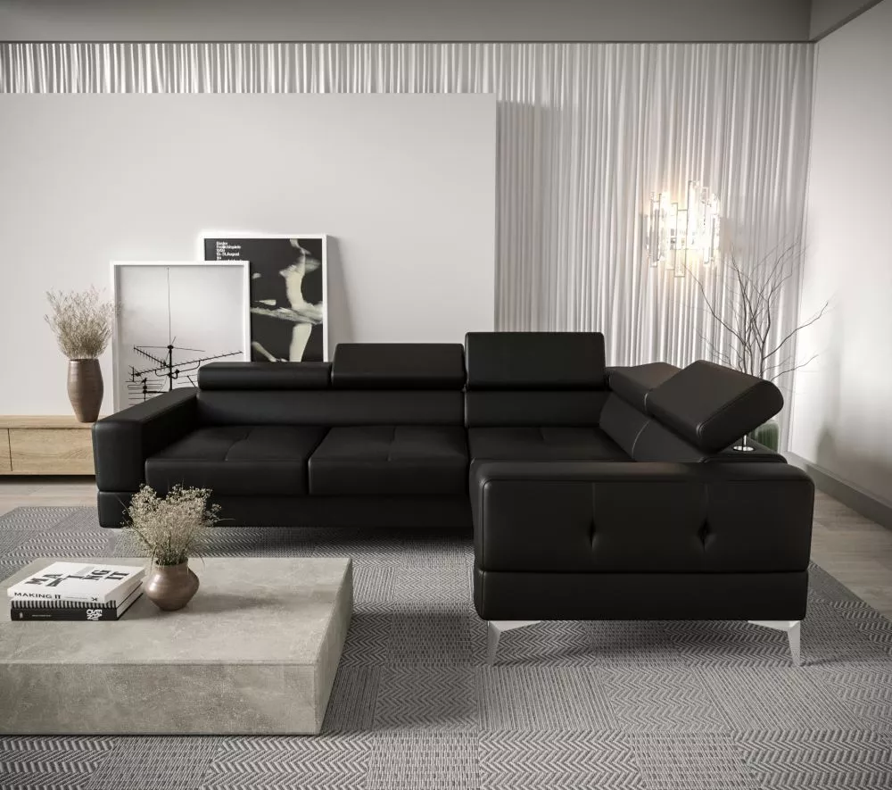 Dīvāns Toscania Premium standard · Melns · 180 × 250 × 78 cm