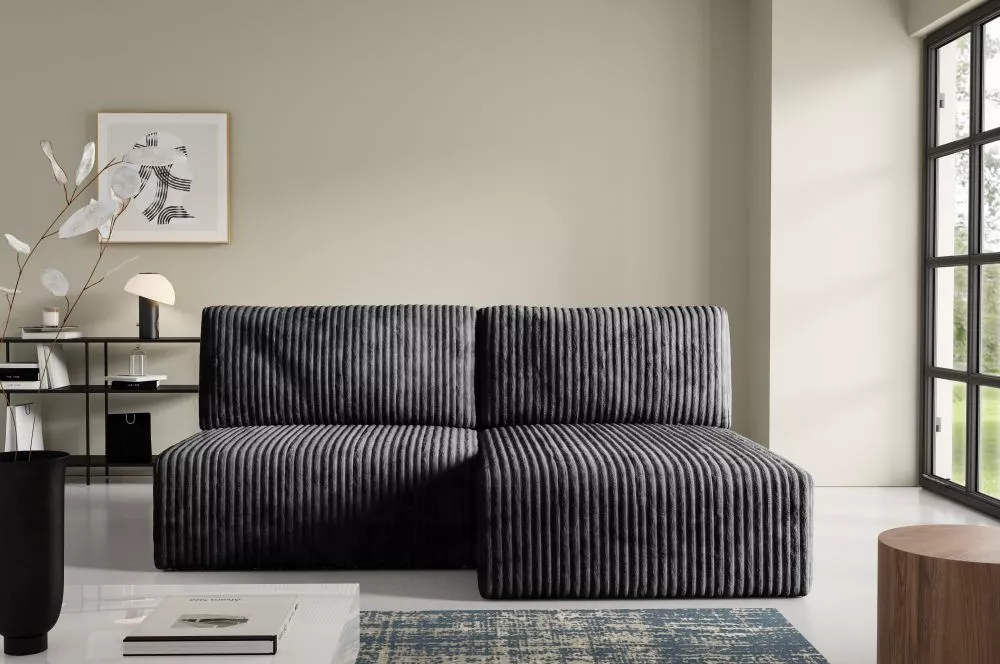 Dīvāns Bergamo Tilia standard · Melns · 149 × 210 × 70 cm