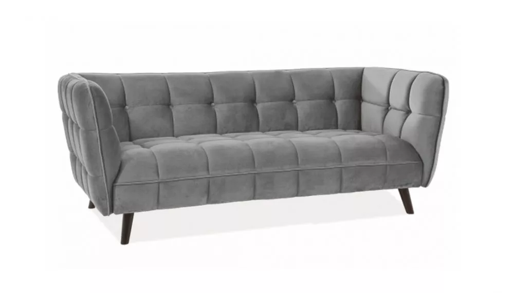 Dīvāns Castello Velvet 3 · Pelēks · 85 × 200 × 78 cm
