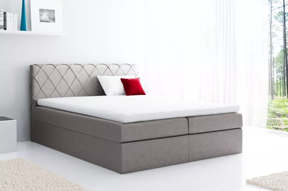Gulta Paros Boxspring Premium Standard Guļamvietas platums: 140 cm, Guļamvietas garums: 200 cm, · Kapučino · 144 × 208 ×