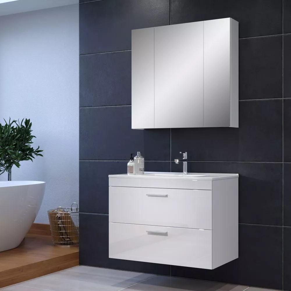 Vannas istabas komplekts Devon white 9 · Balts · 190 × 80 × 47 cm