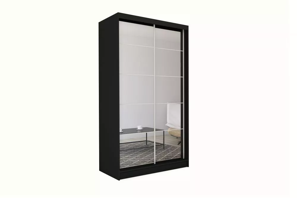 Skapis Flores ar LED · Melns · 150 × 61 × 216 cm