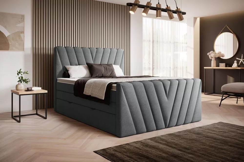Gulta Candice Boxspring Comfort standard Guļamvietas platums: 140 cm, Guļamvietas garums: 200 cm, · Grafīts · 140 × 220 