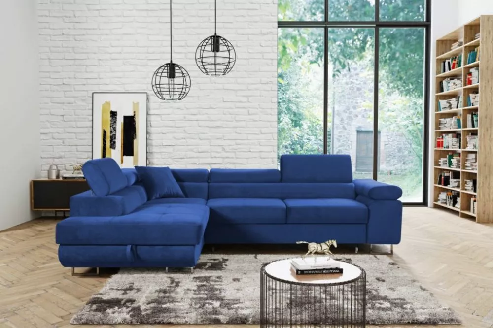 Dīvāns Antos Premium standard · Zils · 202 × 273 × 90 cm