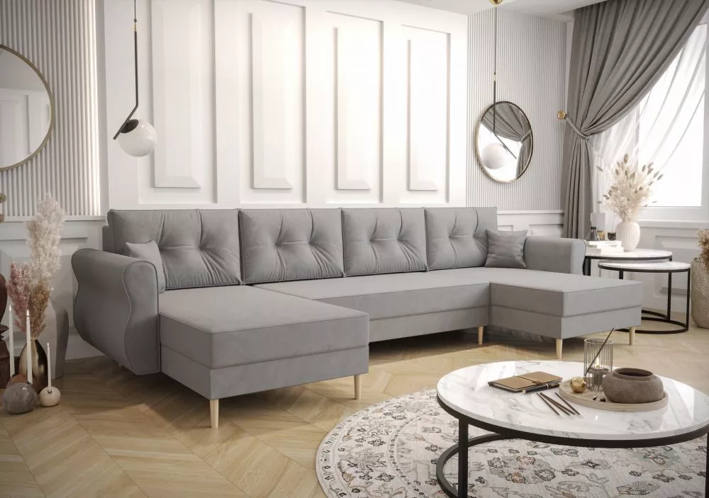 Dīvāns Apollo U Standard · Pelēks · 140 × 300 × 93 cm