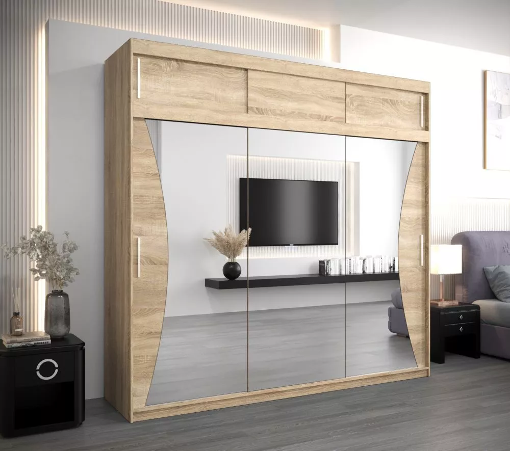 Skapis Monaco Premium · Sonoma · 250 × 62 × 240 cm