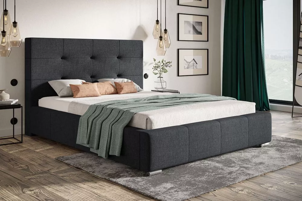 Gulta Bed 5 standard ar stelāžu Guļamvietas platums: 160 cm, Guļamvietas garums: 200 cm, stelāžas tips: koka, · Tumši pe