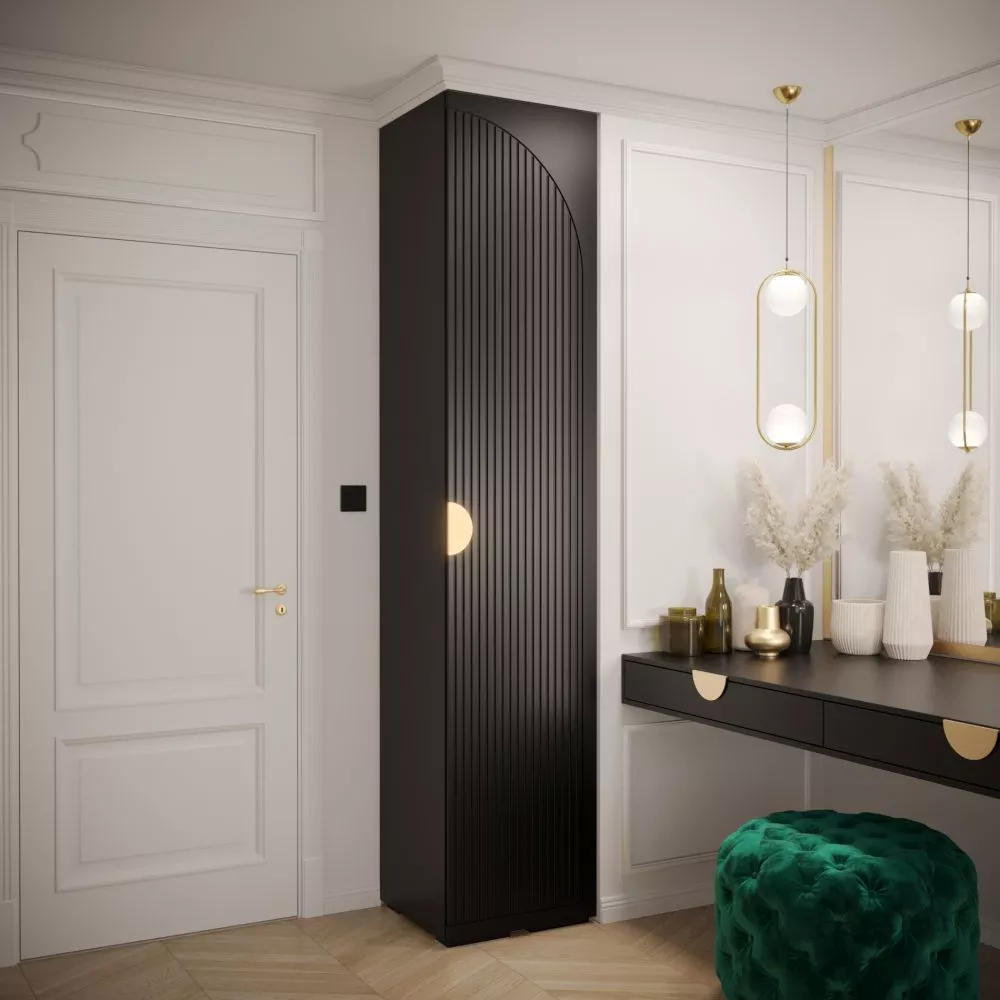 Skapis Manhattan Ryfel 1 · Melna · 50 × 47 × 236.7 cm