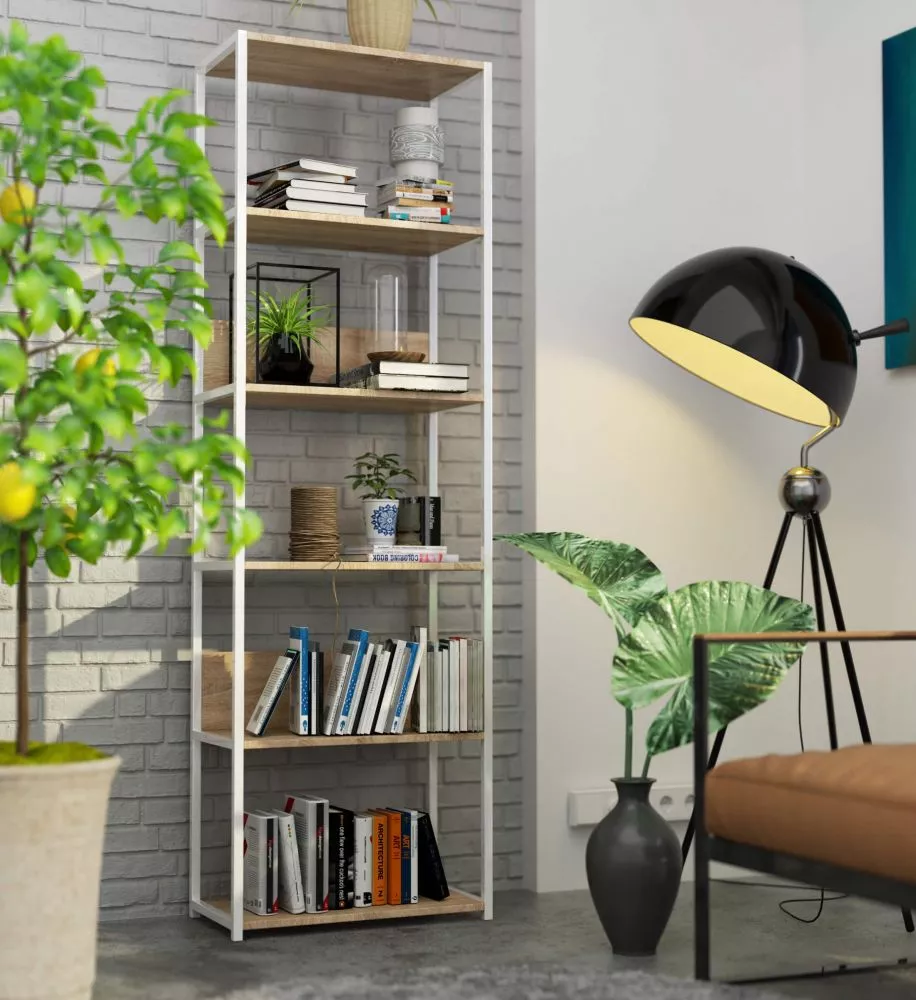 Plaukts Loft White · Sonoma · 60 × 192 × 32 cm